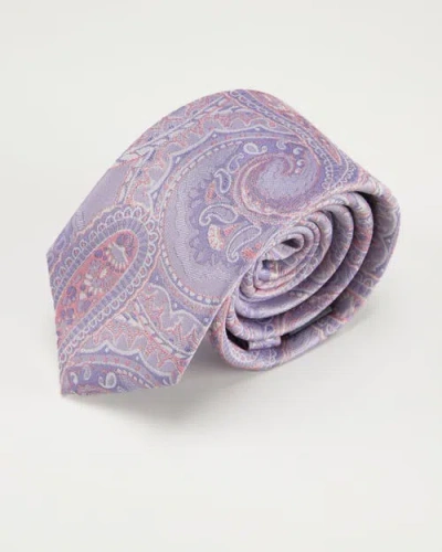 Knottery & Co Paisley Silk Jacquard Tie In Purple