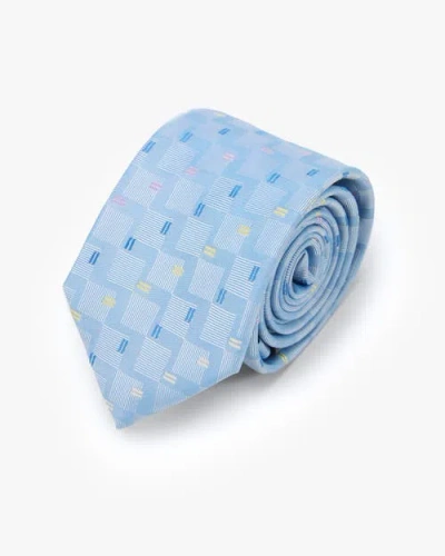 Knottery & Co Pinwheel Silk Jacquard Tie In Blue
