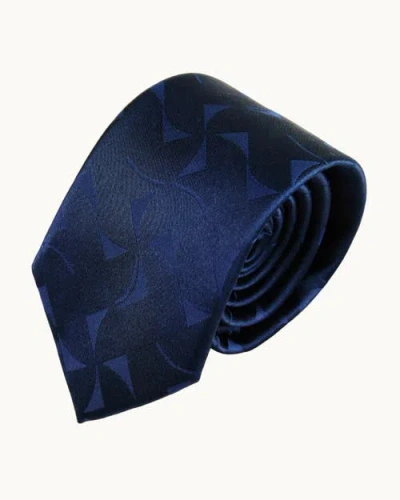 Knottery & Co Pinwheel Silk Jacquard Tie In Blue