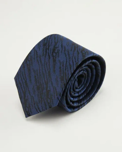 Knottery & Co Savannah Stripes Silk Jacquard Tie In Blue