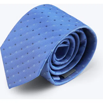 Knottery & Co Sea Whisper Silk Jacquard Tie In Blue