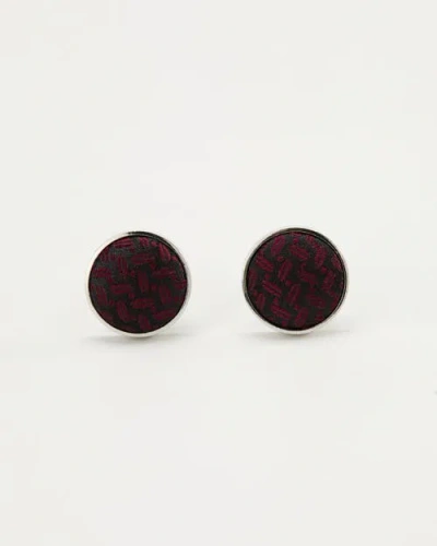 Knottery & Co Seed Weave Silk Cufflinks In Brown