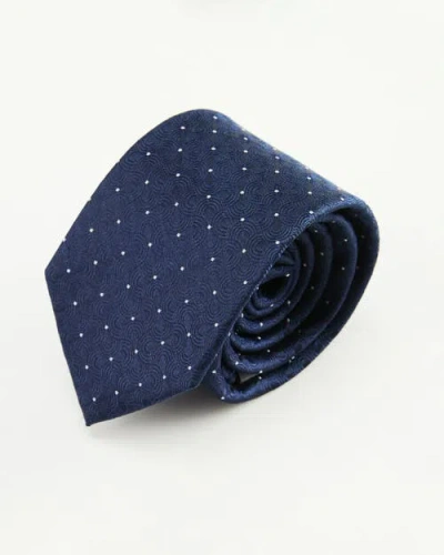 Knottery & Co Seigaiha Silk Jacquard Tie In Blue