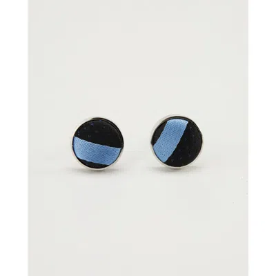 Knottery & Co Skyline Striped Silk Cufflinks In Multi