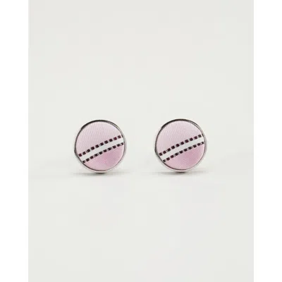 Knottery & Co Soft Striped Silk Cufflinks In Neutral