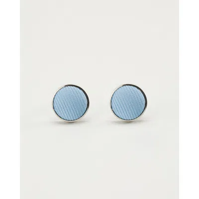 Knottery & Co Twill Silk Cufflinks In Blue
