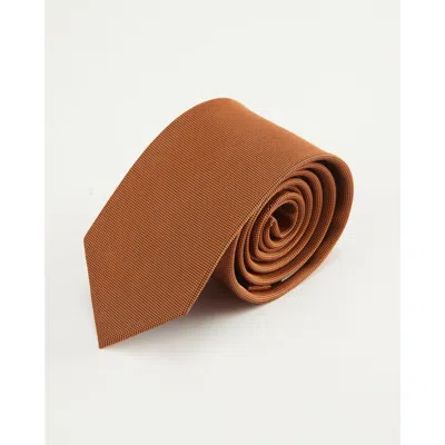 Knottery & Co Twill Silk Tie In Brown