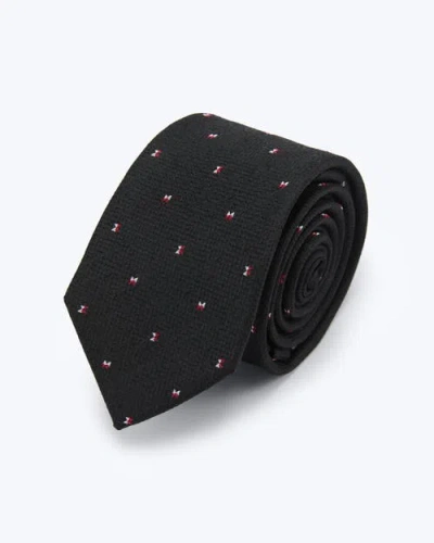 Knottery & Co Twin Bows Silk Jacquard Tie In Black