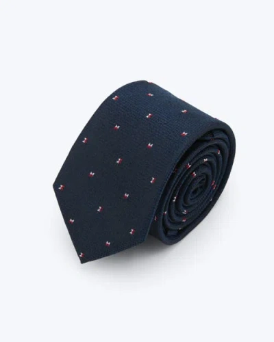 Knottery & Co Twin Bows Silk Jacquard Tie In Blue
