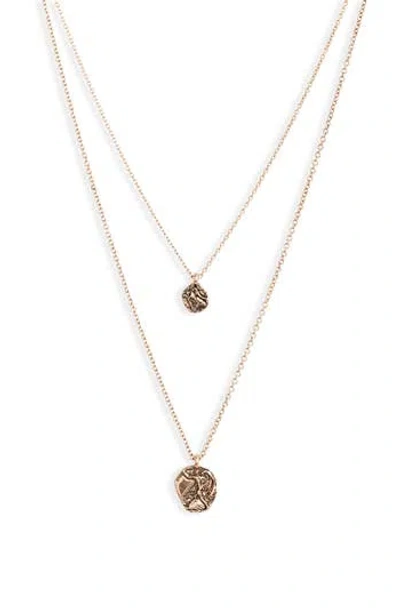 Knotty Astrological Charm Layered Necklace In Gold
