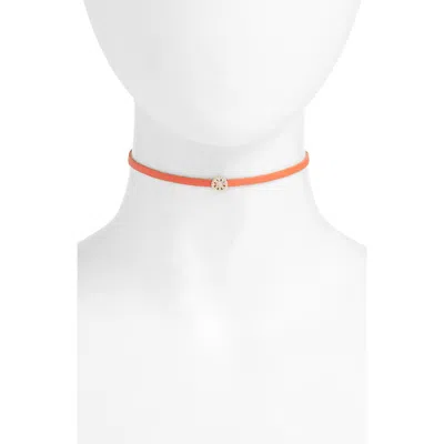 Knotty Charm Choker In Orange