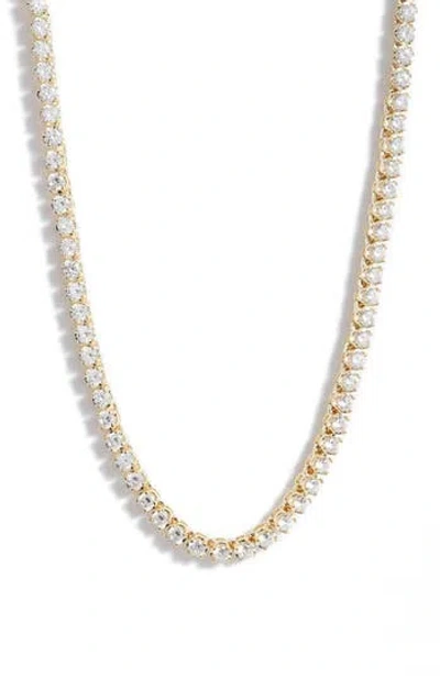 Knotty Classic Cubic Zirconia Tennis Necklace In White