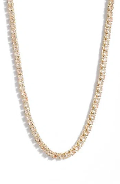 Knotty Classic Cubic Zirconia Tennis Necklace In Gold