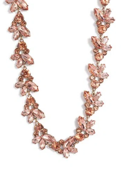 Knotty Crystal Statement Collar Necklace In Gold