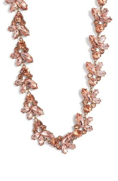 Knotty Crystal Statement Collar Necklace In Gold/topaz