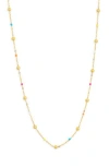 Knotty Delicate Station Chain Necklace In Gold