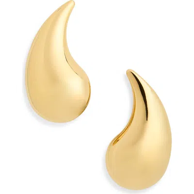 Knotty Droplet Stud Earrings In Gold