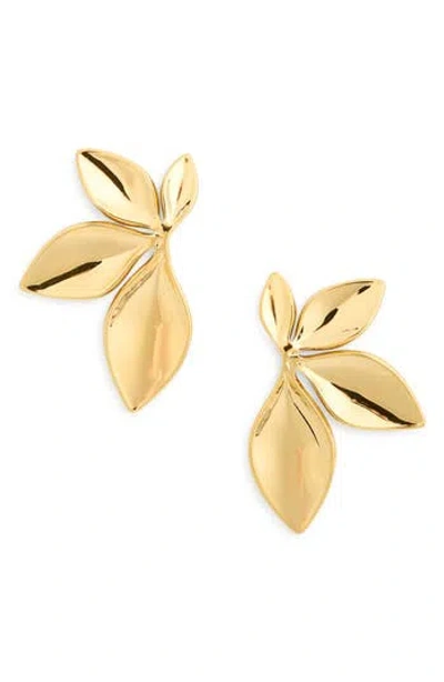 Knotty Half Petal Earrings In Gold