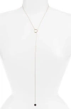 Knotty Lariat Necklace In Gold/black
