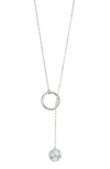 Knotty Lariat Necklace In Rhodium
