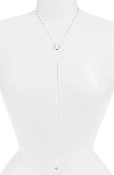 Knotty Lariat Necklace In Gold