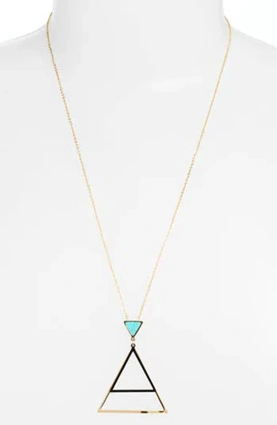 Knotty Triangle Pendant Necklace In Gold