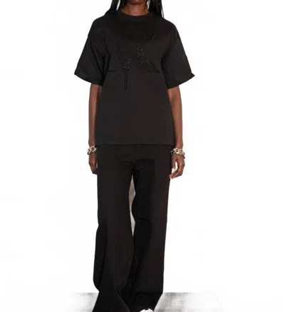 Knotwtr Rhinestone Short Sleeve K-shirt In Black