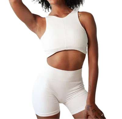 Knotwtr Sports Bra In White In Multi