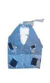 Knotwtr Women's Denim Round Top In Blue In Blue