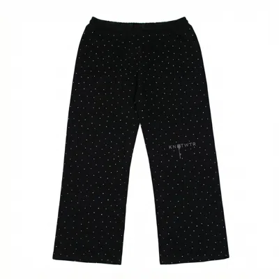 Knotwtr Women's Rhinestone Baggy Sweatpants In Black