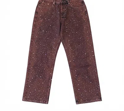 Knotwtr Women's Rhinestone Denim Straight Jeans In Purple