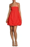 Know One Cares Bubble Hem Babydoll Minidress In Red