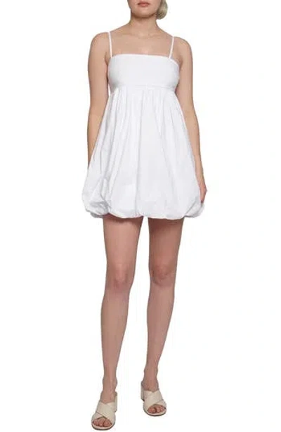 Know One Cares Bubble Hem Babydoll Minidress In White