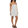 Know One Cares Bubble Hem Spaghetti Strap Minidress In White/black