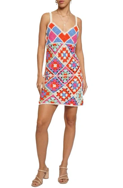 Know One Cares Cotton Blend Crochet Dress In Multi