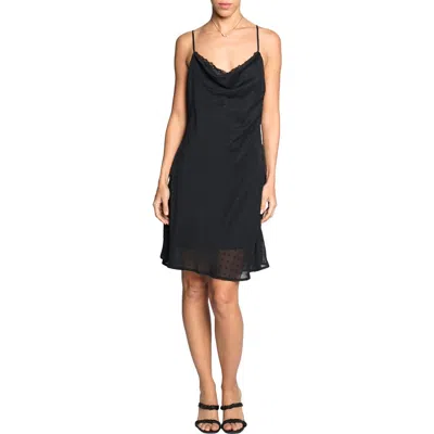 Know One Cares Cowl Neck Bias Cut Minidress