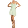 Know One Cares Cowl Neck Bias Cut Minidress