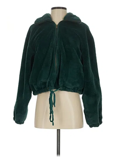 Pre-owned Know One Cares Faux Fur Jacket In Green