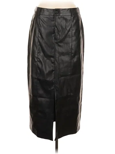 Pre-owned Know One Cares Faux Leather Skirt In Black