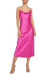 Know One Cares Jewel Strap Satin Midi Dress In Orchid