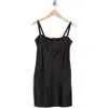 Know One Cares Lace Satin Minidress In Black