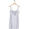 Know One Cares Lace Satin Minidress In Silver