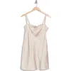 Know One Cares Lace Satin Minidress In Stone