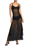 Know One Cares Lace Slipdress In Black