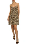 Know One Cares Ruffle Hem Minidress In Leopard