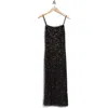 Know One Cares Sequin Bodycon Midi Dress In Black