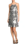 Know One Cares Sequin Halter Minidress