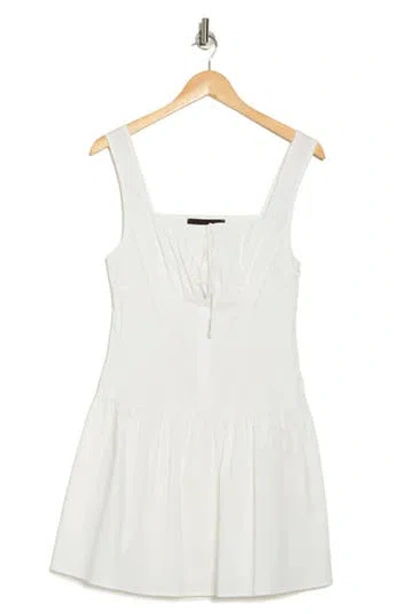 Know One Cares Sleeveless Poplin Dress In White