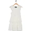 Know One Cares Sleeveless Ruffle Tiered Minidress In White