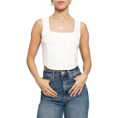 Know One Cares Square Neck Corset Top In White